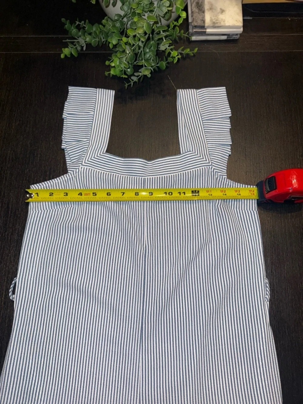 Monteau Light Blue & White Striped Square-Neck Jumpsuit